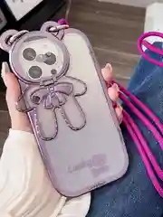 Фиолетовый чехол для iPhone 15 Pro Max, 15 Pro, 15, 14, 23, 12, 11, 14 Pro Max, 14 Pro Lucky Bear