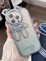 Синий чехол для iPhone 15 Pro Max, 15 Pro, 15, 14, 23, 12, 11, 14 Pro Max, 14 Pro Lucky Bear