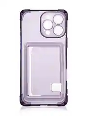 Фиолетовый чехол для iPhone 16 Pro Max противоударный ROSCO, силиконовый, с карманом для карт, углами