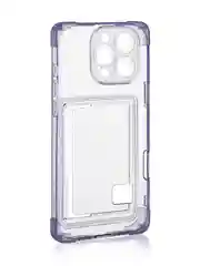 Лавандовый чехол для iPhone 16 Pro Max противоударный ROSCO, силиконовый, с карманом для карт, углами