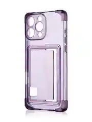 Фиолетовый чехол для iPhone 16 Pro Max противоударный ROSCO, силиконовый, с карманом для карт, углами