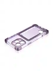 Фиолетовый чехол для iPhone 16 Pro Max противоударный ROSCO, силиконовый, с карманом для карт, углами