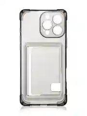 Черный чехол для iPhone 16 Pro Max противоударный ROSCO, силиконовый, с карманом для карт, углами