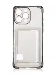 Черный чехол для iPhone 16 Pro Max противоударный ROSCO, силиконовый, с карманом для карт, углами
