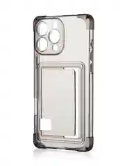 Черный чехол для iPhone 16 Pro Max противоударный ROSCO, силиконовый, с карманом для карт, углами