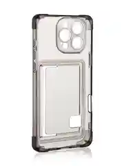 Черный чехол для iPhone 16 Pro Max противоударный ROSCO, силиконовый, с карманом для карт, углами