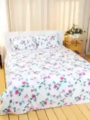 Вишнёвый комплект постельного белья ILMA с простыней, на резинке, 1.5 сп / 2 сп / семейный