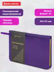 Ежедневник-планер (планинг), записная книжка недатированная А6 Brauberg, под кожу, 114482