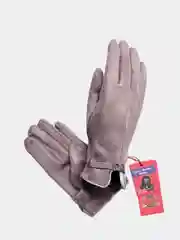 Конфетный замшевые женские перчатки
