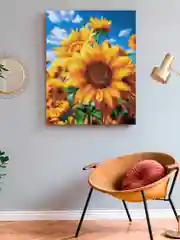 Садовые подсолнухи Алмазная мозаика на подрамнике 40х50 "Art on Canvas"