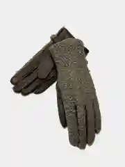 Теплые замшевые женские перчатки, букле
