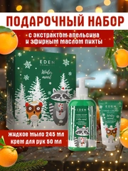 Подарочный набор, крем для рук + жидкое мыло для рук, EDEN Winter mood GREEN