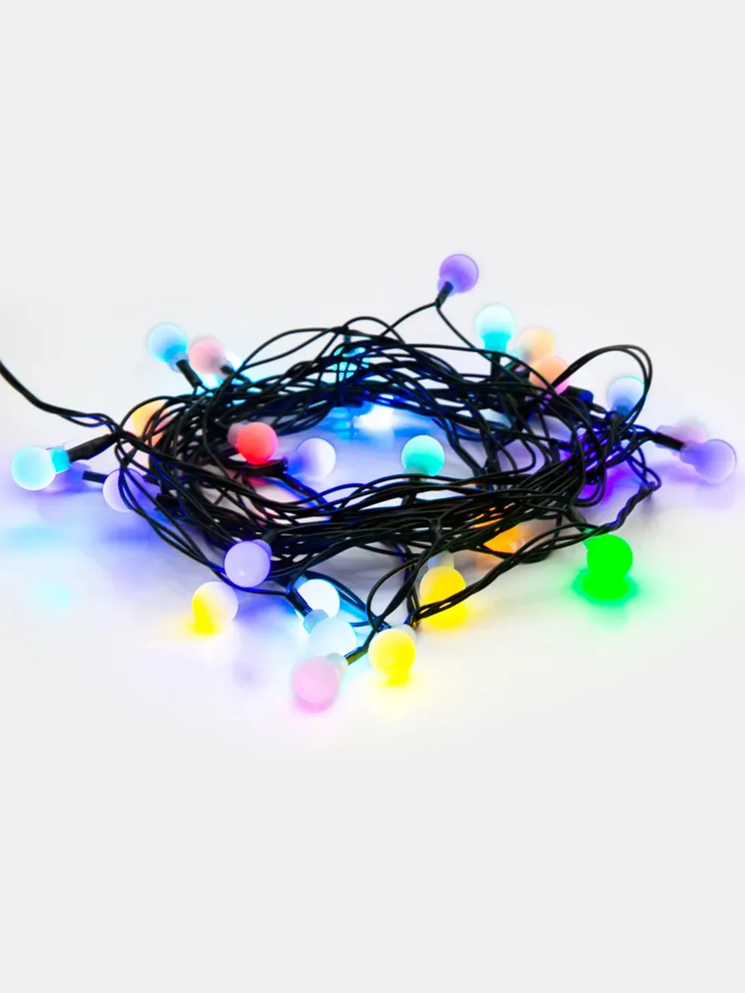 Гирлянда Neon-Night Шарики, диаметр 15 мм, темно-зеленый ПВХ, 30 LED RGB, соединяется, 5 м