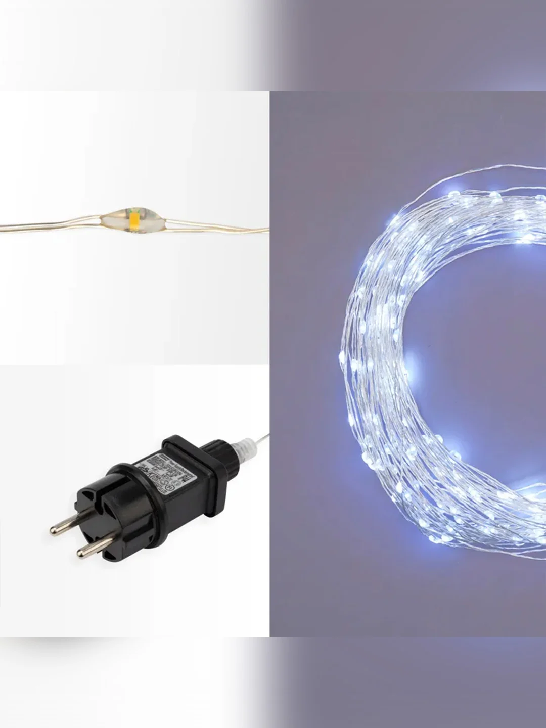 Гирлянда Neon-Night Роса, с трансформатором, 1000 LED, теплое белое свечение, 100 м