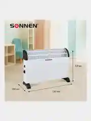 Обогреватель-конвектор SONNEN Y-01S, 2000Вт, 3 режима работы, белый/черный, 455309