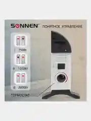 Обогреватель-конвектор SONNEN Y-01S, 2000Вт, 3 режима работы, белый/черный, 455309