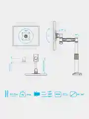 Кронштейн для монитора настольный Kromax Office-1, Vesa 75/100, 10-24, до 10 кг, 450676