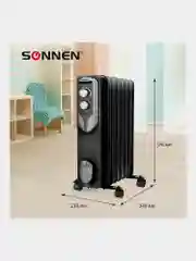Обогреватель масляный SONNEN DFN-07BL, 1500Вт, 7 секций, черный, 455310