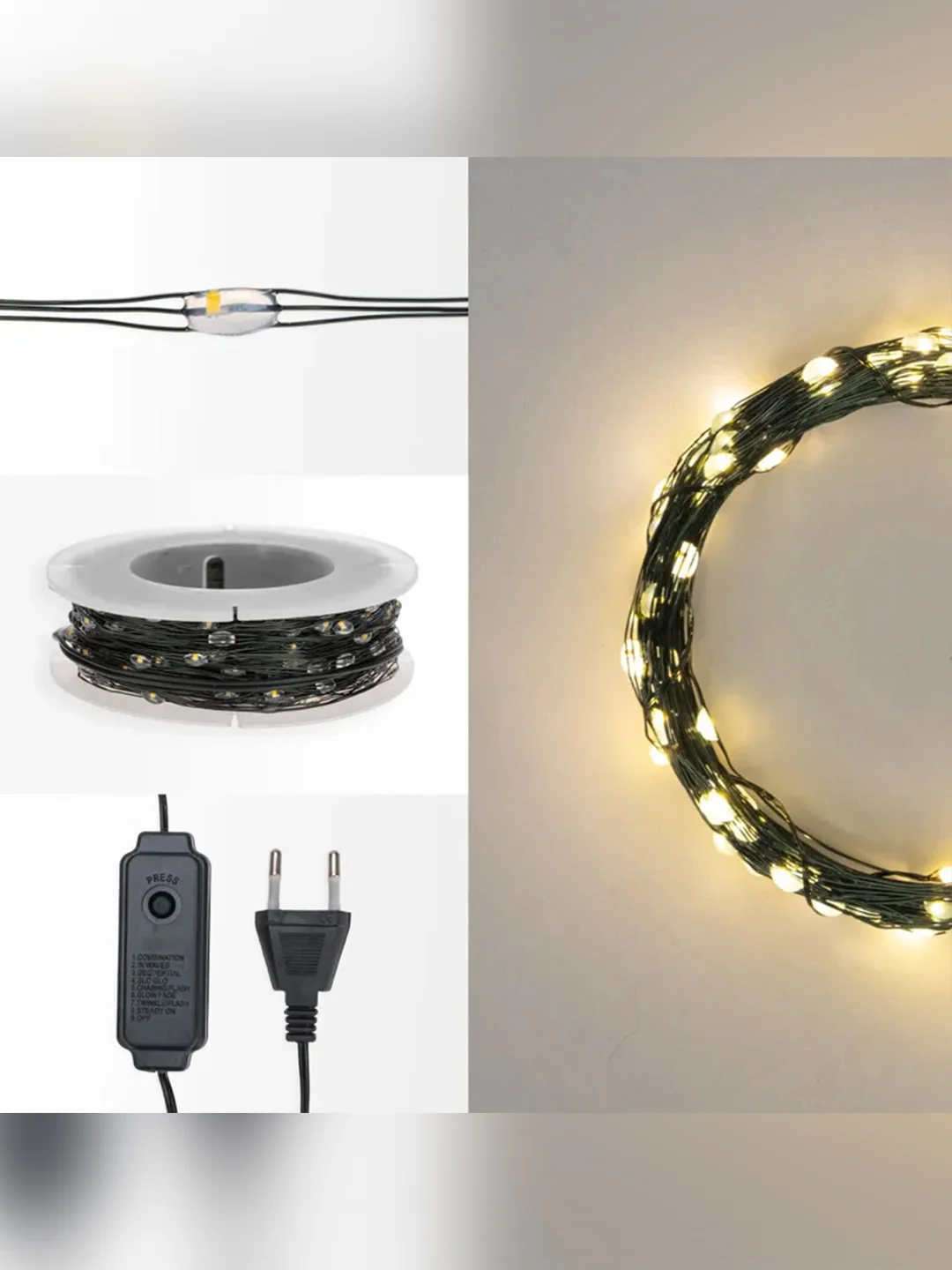 Гирлянда светодиодная Neon-Night "Роса", с контроллером, 20м, 200LED, теплый белый, 230В