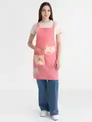 Красный фартук кухонный в клетку с карманами, не промокаемый