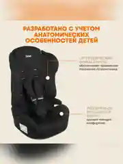 Автокресло детское Zlatek ZL513 Basic, 9-36 кг, 1-12 лет, черный