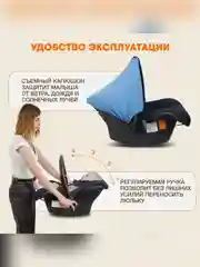 Автокресло детское для новорожденных Zlatek Колибри Lux, от 0 до 13 кг, индиго