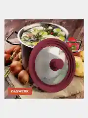 Крышка для любой сковороды и кастрюли универсальная 3 размера (22-24-26см) бордовая
