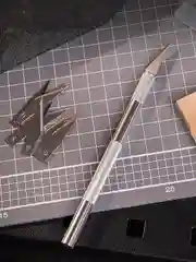 Серебряный нож скальпельный с 10 запасными лезвиями, канцелярский нож резак