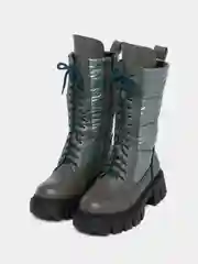 Зеленый женские зимние ботинки,с мехом