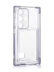 Лавандовый чехол для Samsung Galaxy S24 Ultra противоударный ROSCO силиконовый с карманом для карт