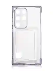 Лавандовый чехол для Samsung Galaxy S24 Ultra противоударный ROSCO силиконовый с карманом для карт