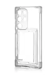 Лавандовый чехол для Samsung Galaxy S24 Ultra противоударный ROSCO силиконовый с карманом для карт