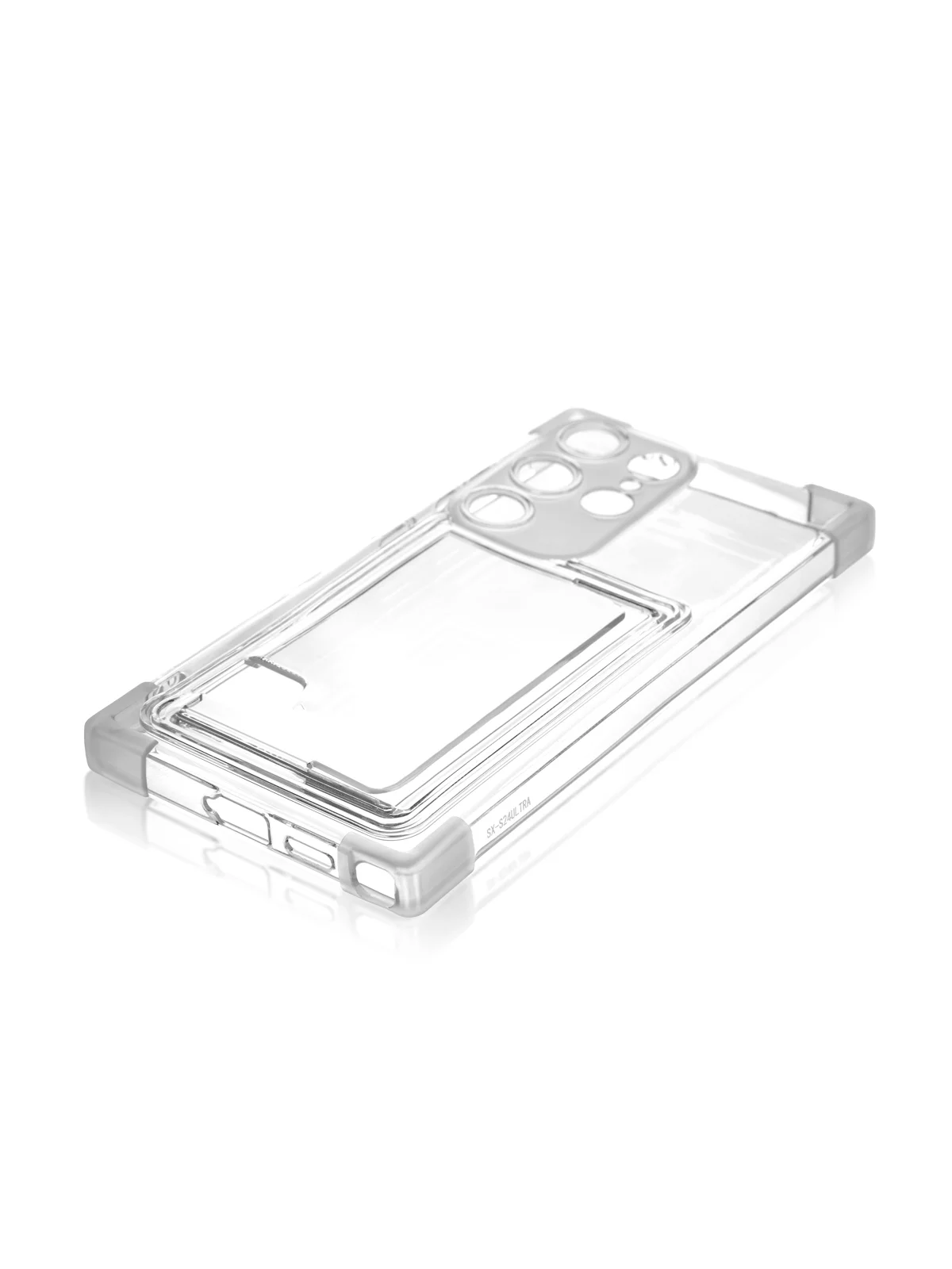 Лавандовый чехол для Samsung Galaxy S24 Ultra противоударный ROSCO силиконовый с карманом для карт