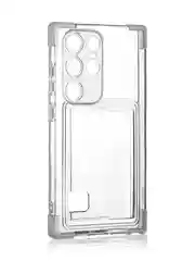 Лавандовый чехол для Samsung Galaxy S24 Ultra противоударный ROSCO силиконовый с карманом для карт