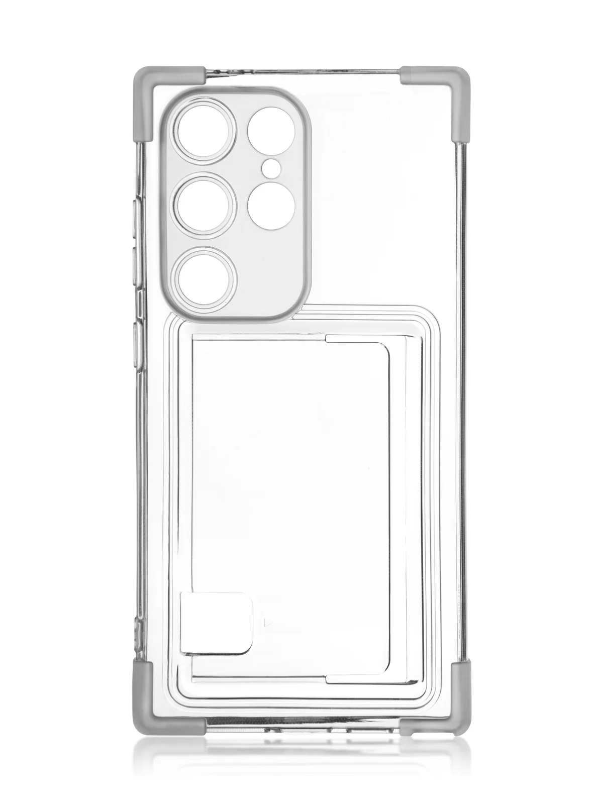 Лавандовый чехол для Samsung Galaxy S24 Ultra противоударный ROSCO силиконовый с карманом для карт