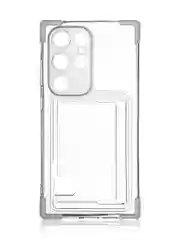 Лавандовый чехол для Samsung Galaxy S24 Ultra противоударный ROSCO силиконовый с карманом для карт