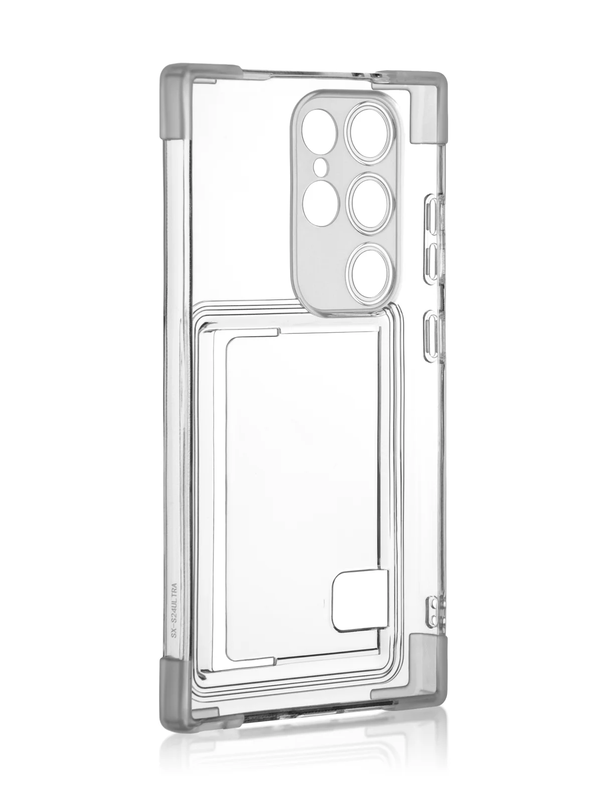 Лавандовый чехол для Samsung Galaxy S24 Ultra противоударный ROSCO силиконовый с карманом для карт