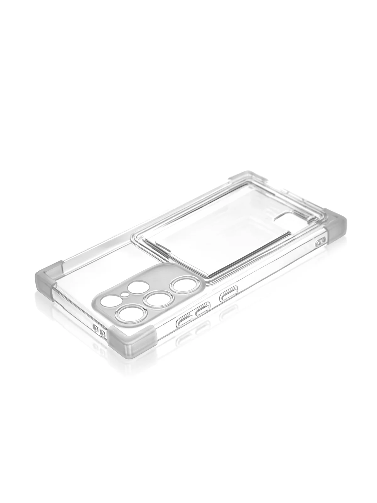 Лавандовый чехол для Samsung Galaxy S24 Ultra противоударный ROSCO силиконовый с карманом для карт