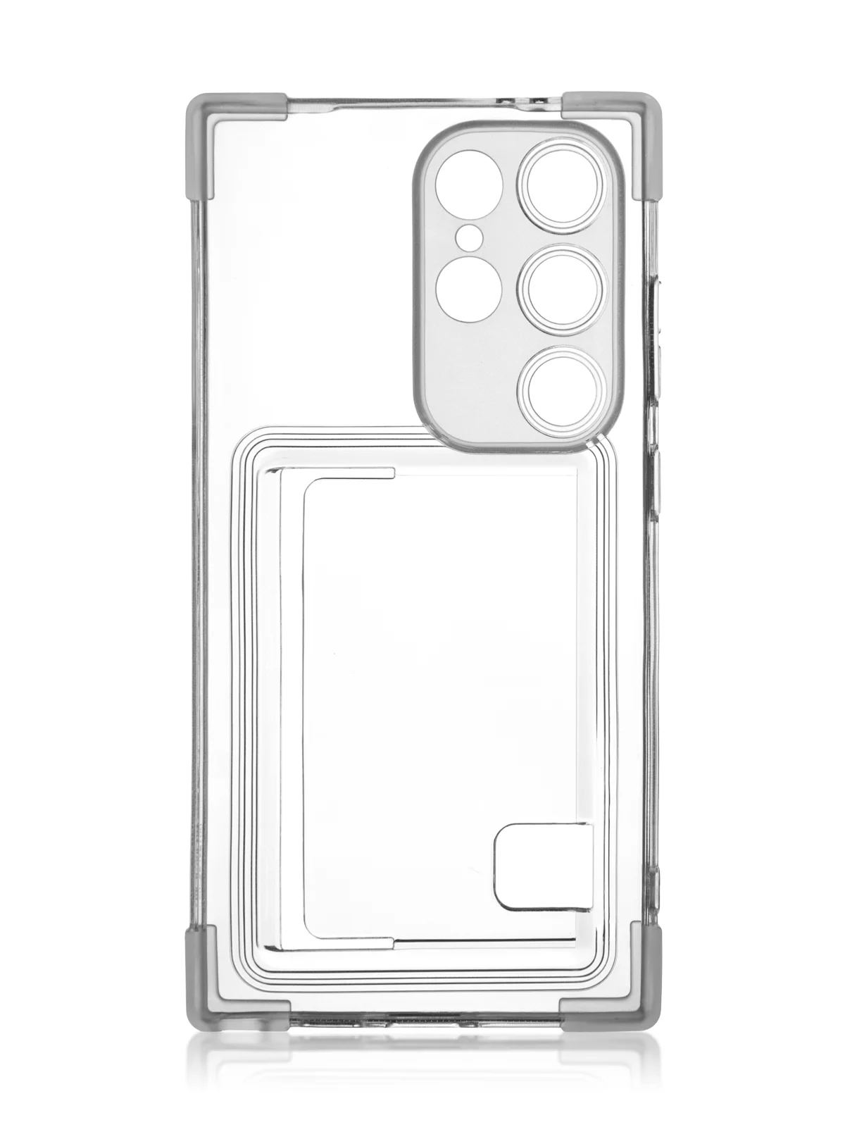 Лавандовый чехол для Samsung Galaxy S24 Ultra противоударный ROSCO силиконовый с карманом для карт