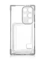 Лавандовый чехол для Samsung Galaxy S24 Ultra противоударный ROSCO силиконовый с карманом для карт