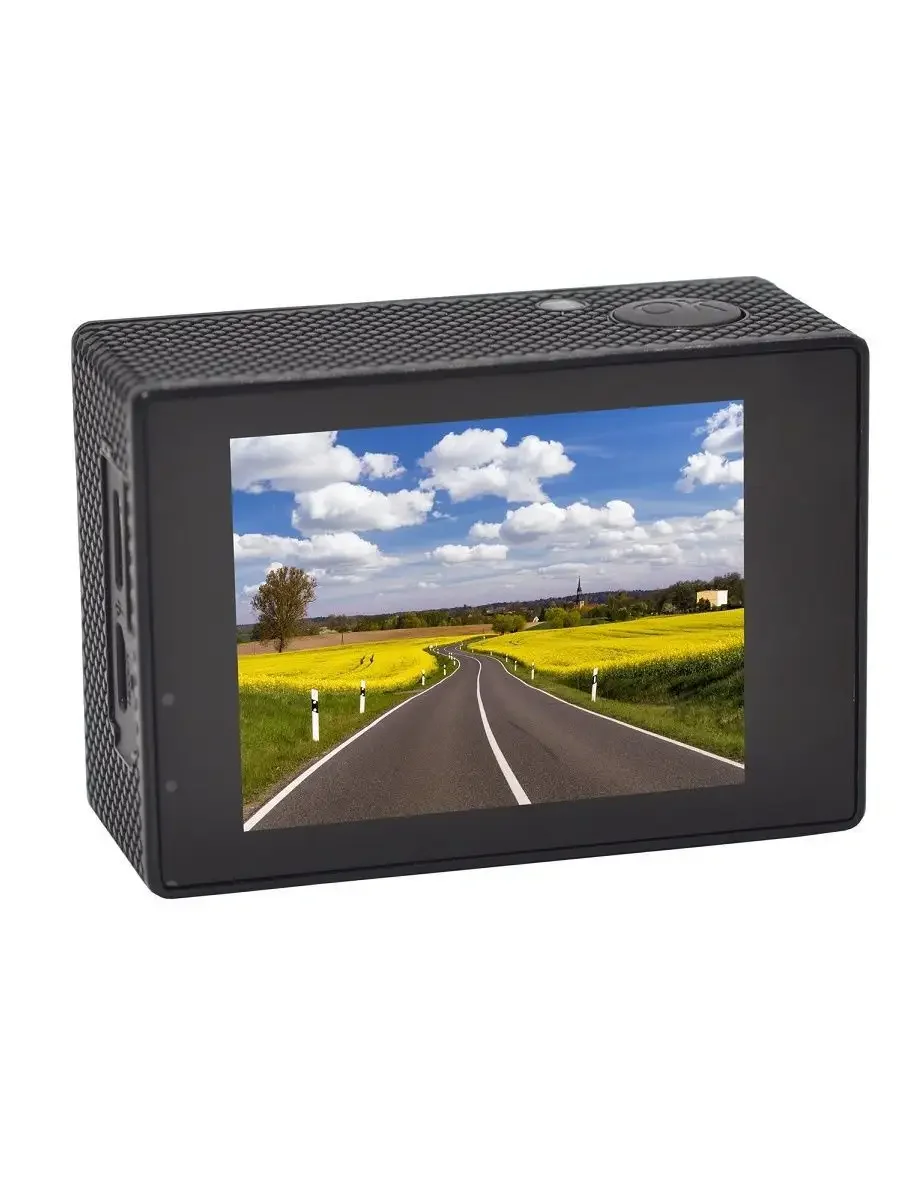 Черный видеорегистратор автомобильный с камерой Digma FreeDrive Action 4K WiFi, черный