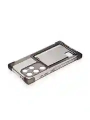Черный чехол для Samsung Galaxy S24 Ultra противоударный ROSCO силиконовый с карманом для карт