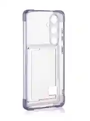 Лавандовый чехол для Samsung Galaxy S24 Plus противоударный ROSCO силиконовый с карманом для карт