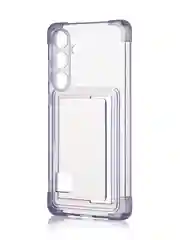 Лавандовый чехол для Samsung Galaxy S24 Plus противоударный ROSCO силиконовый с карманом для карт
