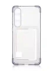 Лавандовый чехол для Samsung Galaxy S24 Plus противоударный ROSCO силиконовый с карманом для карт