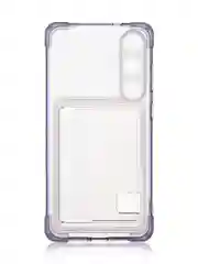 Лавандовый чехол для Samsung Galaxy S24 Plus противоударный ROSCO силиконовый с карманом для карт