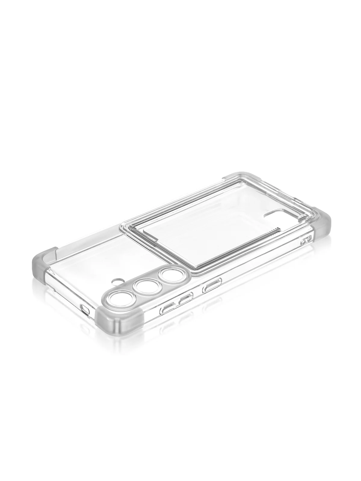 Прозрачный чехол для Samsung Galaxy S24 Plus противоударный ROSCO силиконовый с карманом для карт