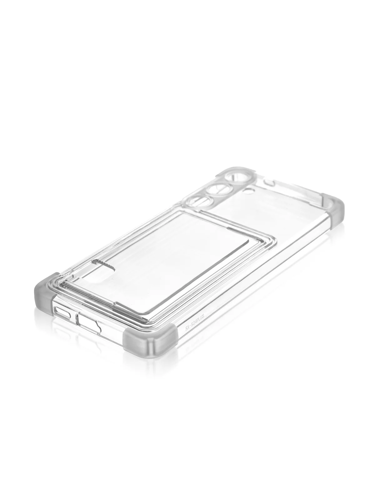 Прозрачный чехол для Samsung Galaxy S24 Plus противоударный ROSCO силиконовый с карманом для карт
