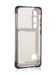 Фиолетовый чехол для Samsung Galaxy S24 Plus противоударный ROSCO силиконовый с карманом для карт