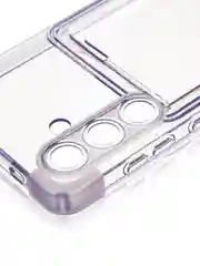 Лавандовый чехол для Samsung Galaxy S24 противоударный ROSCO силиконовый с карманом для карт
